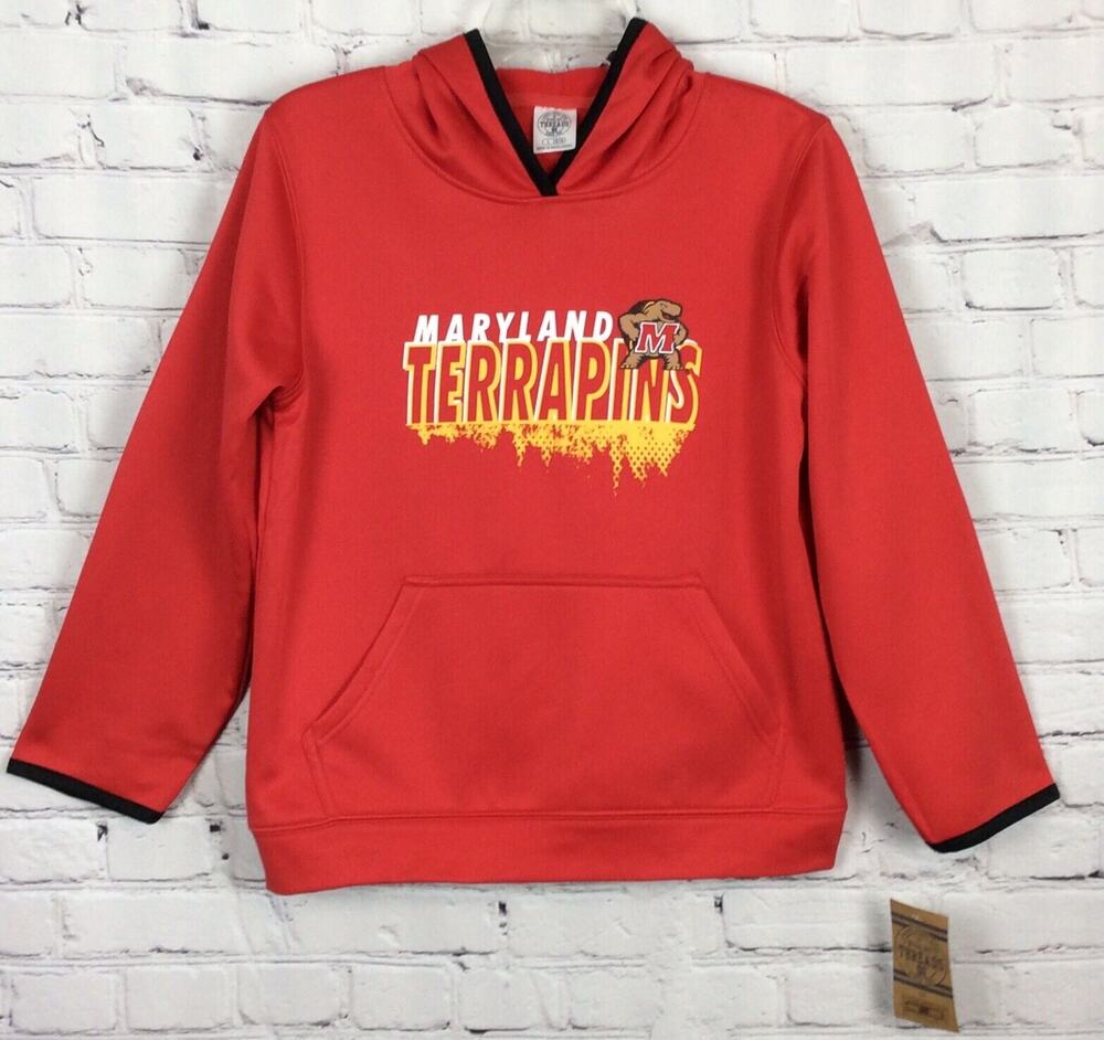 Rivalry Threads 91 NCAA Maryland Terrapins Hoodie Sweatshirt Boys Size L Red NWT